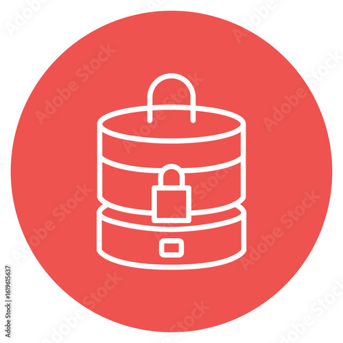 Database Lock icon vector image. Can be used for Web Hosting.
