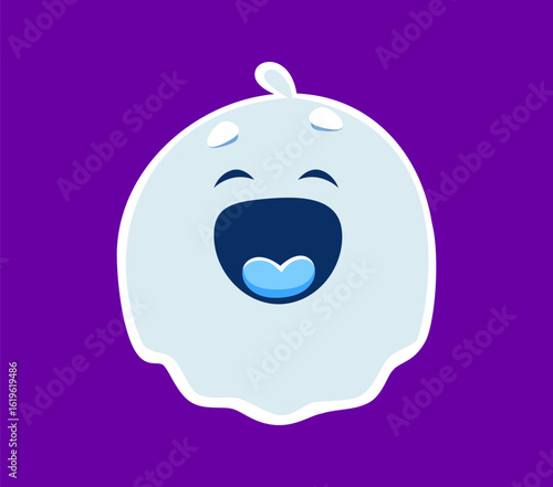 Halloween font O letter ghost cartoon funny character. Scary monster character alphabet letter, spooky spirit personage or laughing Haloween ghost English ABC vector symbol. Font typeset element