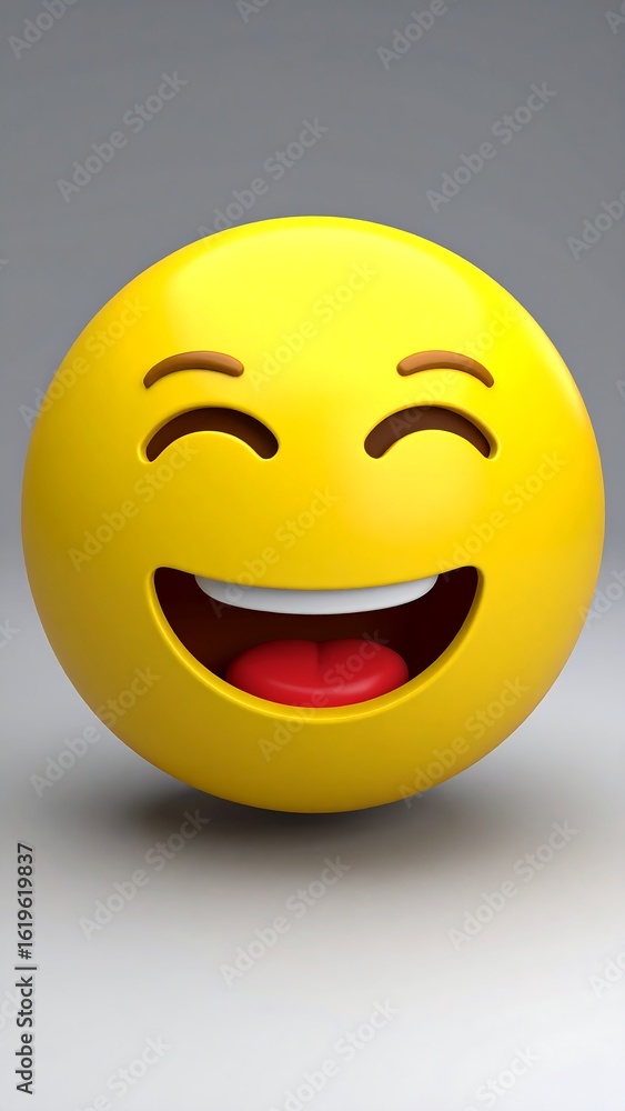 Fototapeta premium Happy, round emoji face