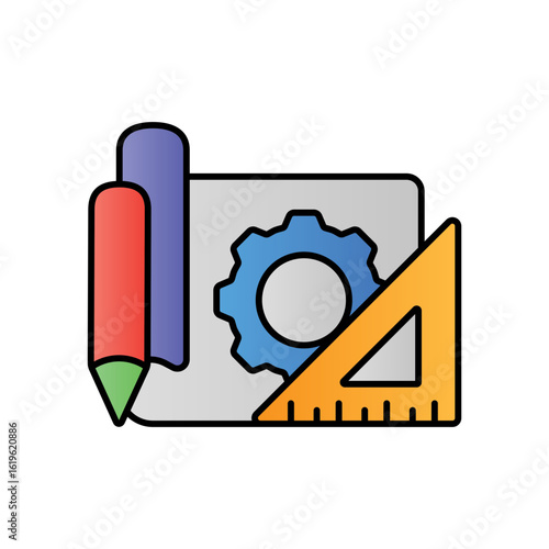 Design Process Workflow Lineal Color Icon: Creative Methodology & Stages