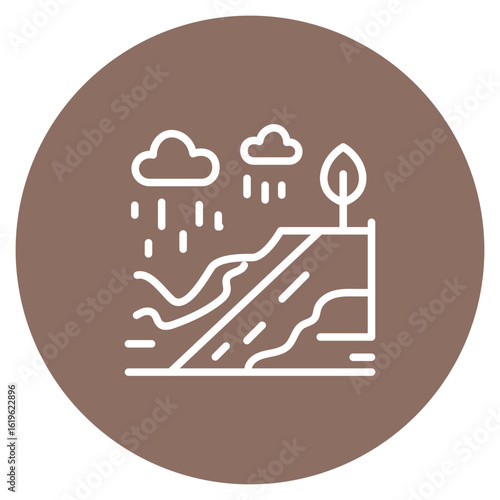 Landslide icon vector image. Can be used for Natural Disaster.
