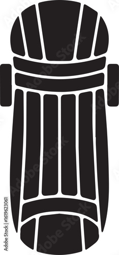 Black silhouette cricket leg guard vector