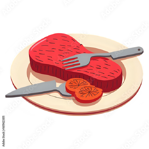 frying pan with meat