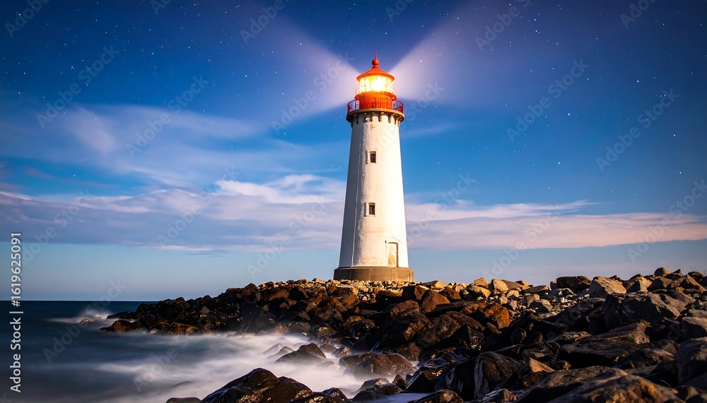 custom made wallpaper toronto digitalLighthouse at night with stars