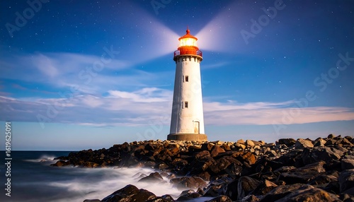 Wallpaper Mural Lighthouse at night with stars Torontodigital.ca