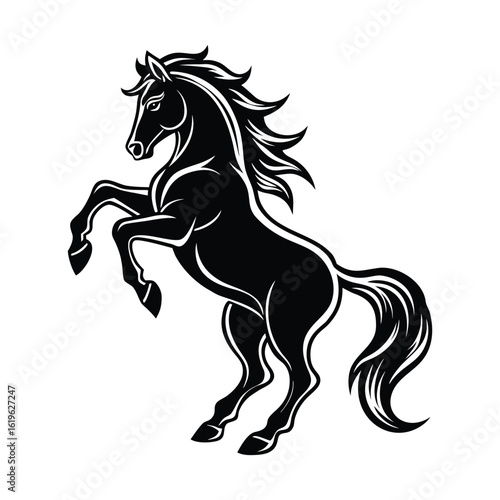 black horse silhouette vector illustration.
