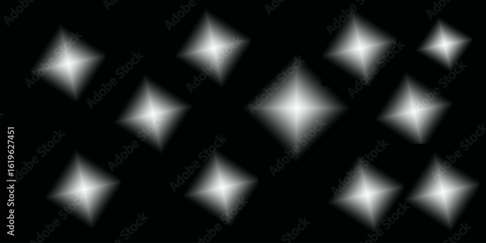 Obraz premium Sparkling star shapes on black background