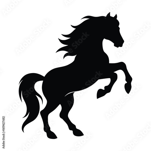 horse silhouette isolated on white