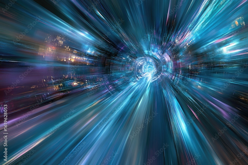 Obraz premium Abstract speed tunnel, vibrant colors