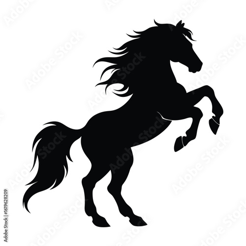 horse silhouette isolated on white