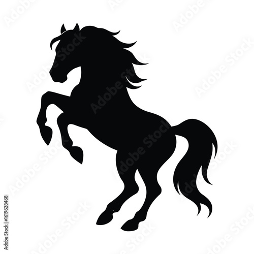 horse silhouette isolated on white