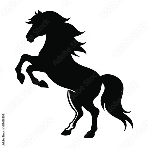 black horse silhouette vector illustration.