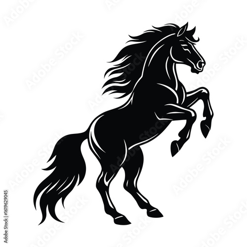 black horse silhouette vector