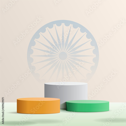 tricolor product presentation podium background, independence day, republic day sale banner