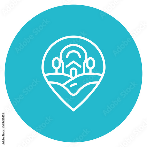 Our Location icon vector image. Can be used for Contact Us.