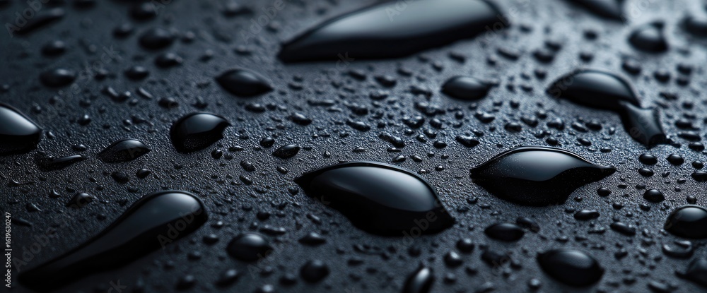 Water droplets on a dark surface (6) Water droplets on a dark surface (6)
