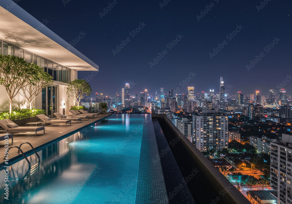 Naklejka premium night view of the city