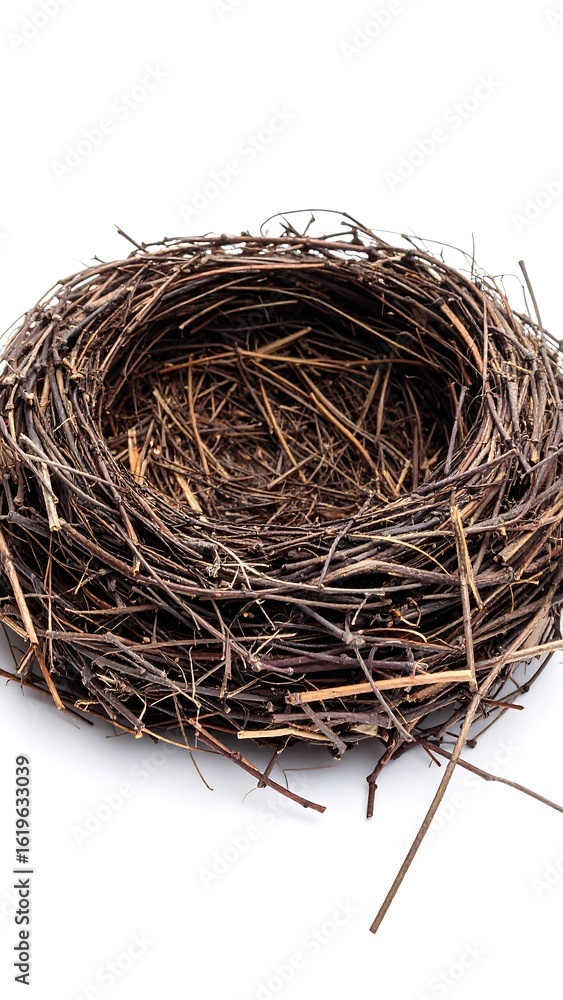Obraz premium Empty bird's nest on white background (2)