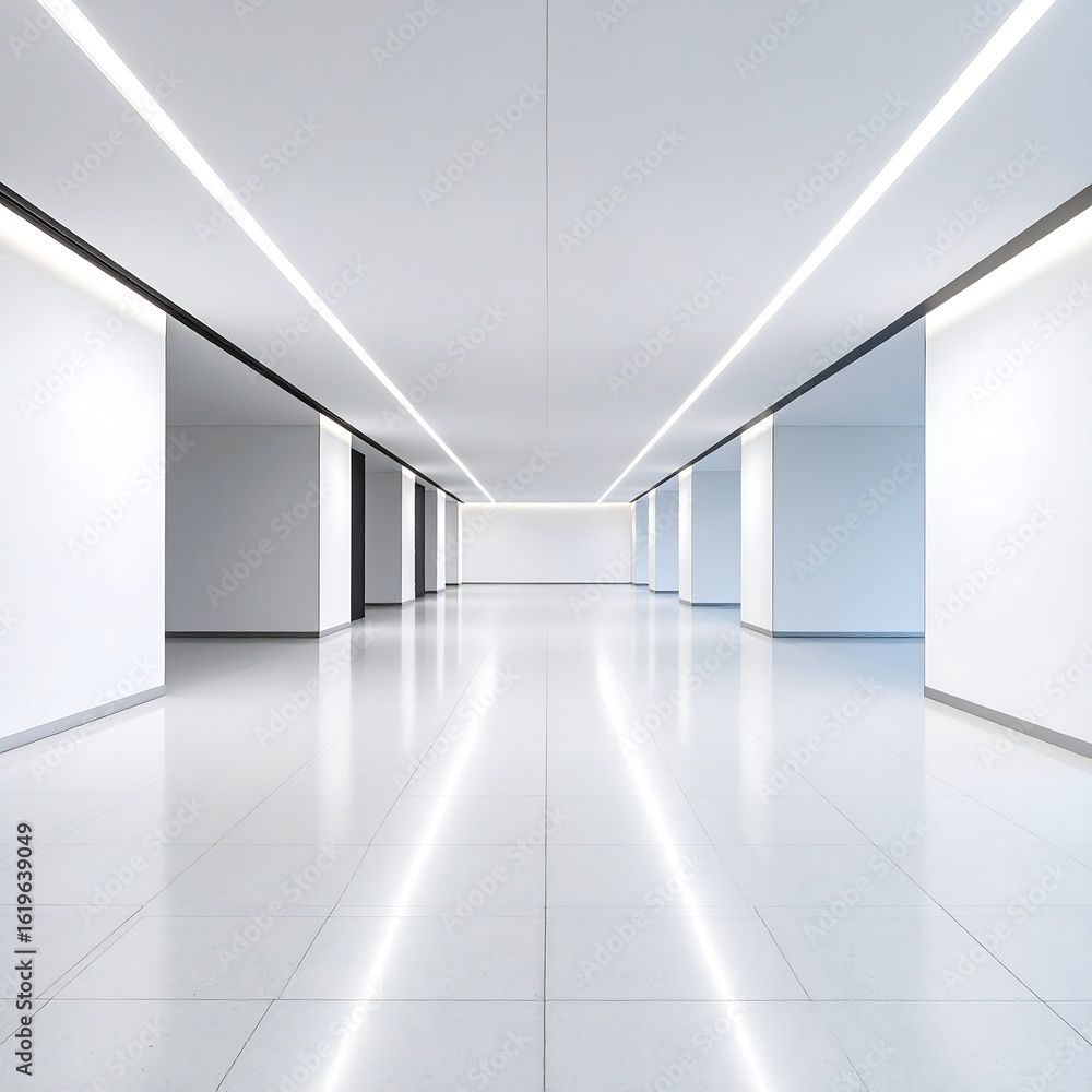 Obraz premium Empty, bright, modern hallway
