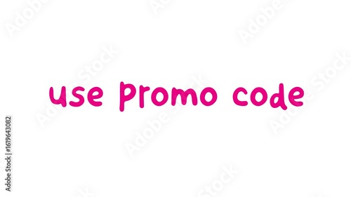 Use promo code word on white background