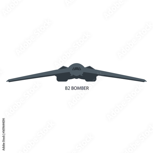 B2 Stealth Bomber Isolated Vector Illustration - US Air Force Aircraft