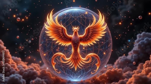Phoenix Rebirth Transformation - 4K Fiery Cosmic Energy for Epic Visuals, Wall Art & Motivational Projects  