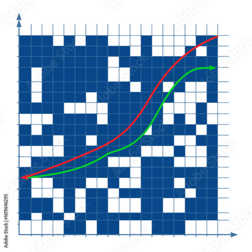 Visual algebra background with curves for education and learning materials