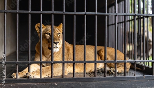 Lioness in enclosure
