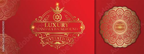 Luxurious mandala for classical invitation card design with decorative elements, golden arabesque patterns, element for invitation, meditation poster, yoga, wedding, book cover, cover page, vector art