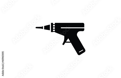Glue gun icon vector hot melt adhesive tool silhouette
