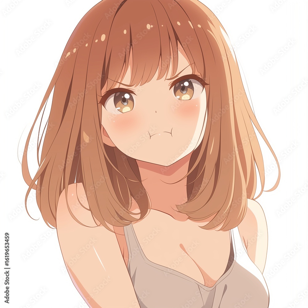 アニメ調の美少女の切り抜き用素材 アニメ調の美少女の切り抜き用素材