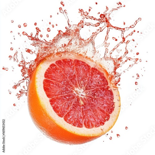Juicy Grapefruit Splash: Vibrant Citrus Fruit Photography