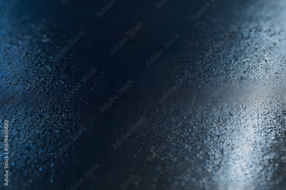 Obraz premium A close-up view of water droplets and condensation on a glass surface, illuminated by soft natural light. The image creates a moody and atmospheric background, perfect for use in weather, nature.