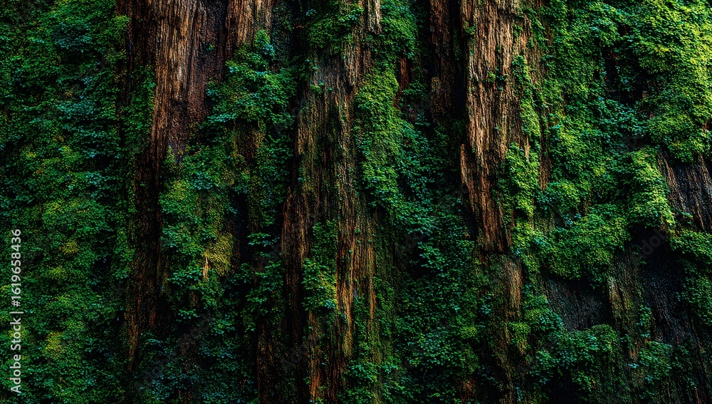 Obraz premium Lush Green Forest Canopy Detailed Close-up View