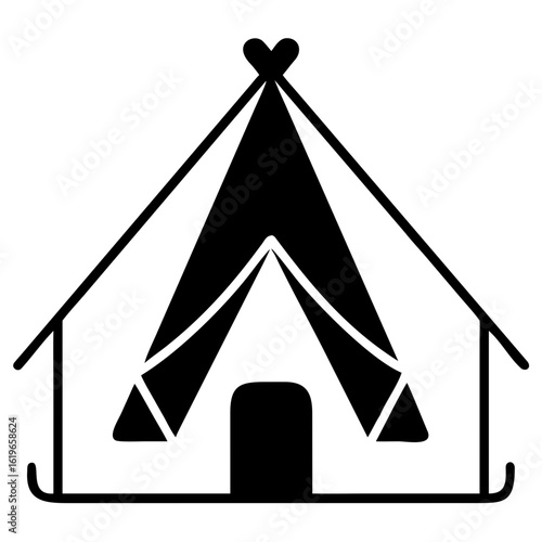 silhouette glamping icon vector silhouette