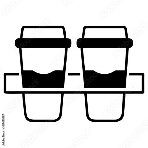 silhouette coffee together icon vector silhouette
