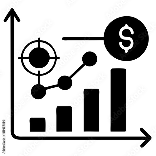 silhouette fundamental analysis icon vector silhouette