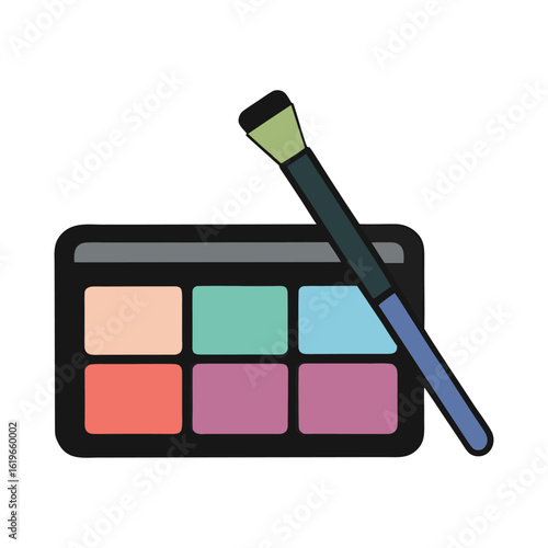 Eyeshadow palette with makeup brush beauty cosmetics