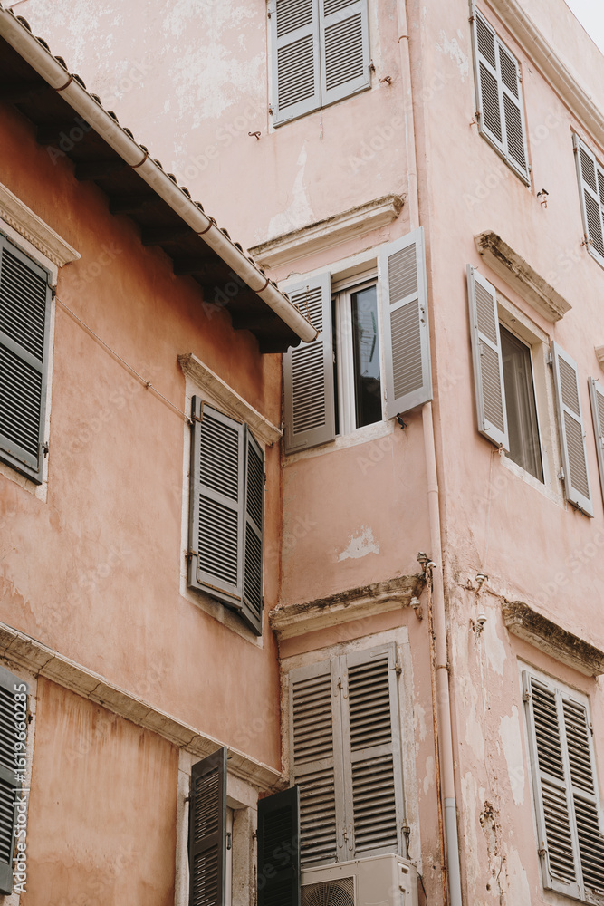Obraz premium Vintage Architecture with Windows and Shutters