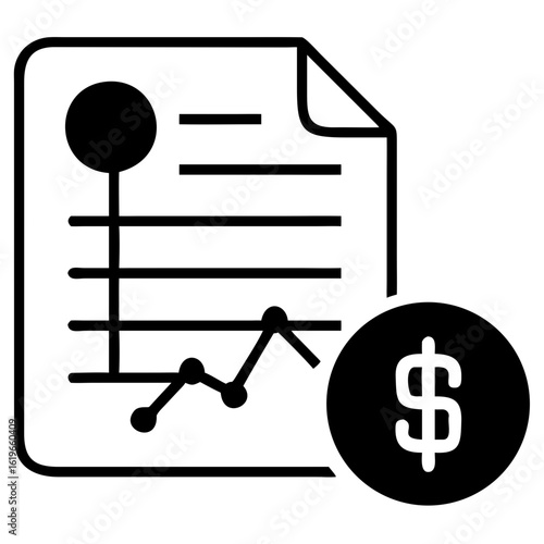silhouette income statement icon vector silhouette