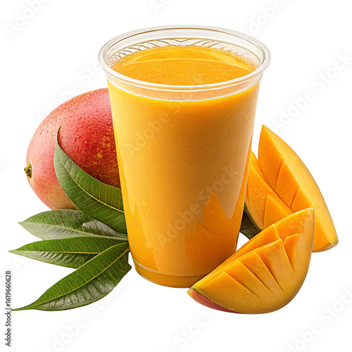 Refreshing mango smoothie drink for healthy summer lifestyle, tropical fruit treat