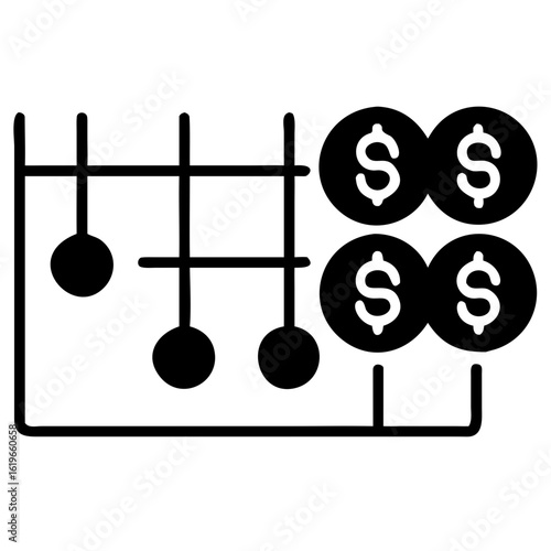 silhouette money counting icon vector silhouette