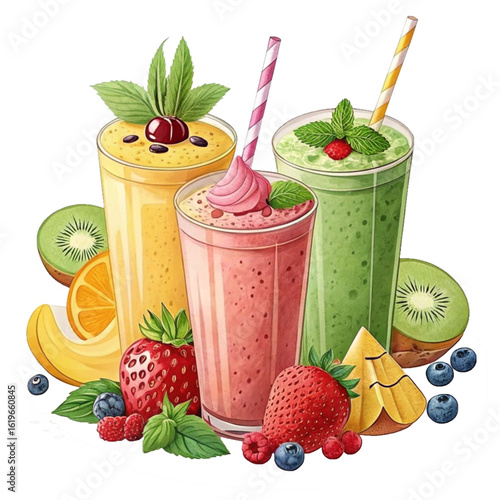 Refreshing fruit smoothies for healthy lifestyle and vibrant summer enjoyment now