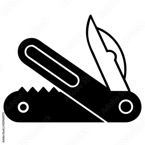 silhouette pocket knife icon vector silhouette