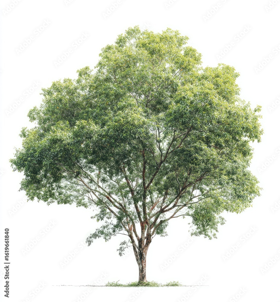 Fototapeta premium Lush green tree against white