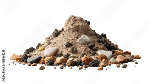 Pile of Gravel and Sand: A captivating macro shot of a diverse assortment of pebbles and sand in an earthy pile. The image exudes a textured surface that invites tactile exploration.