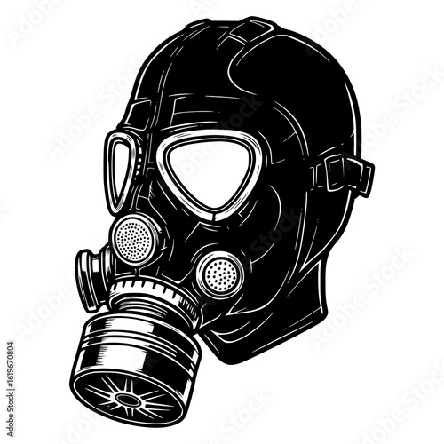 Vintage gas mask protective gear illustration