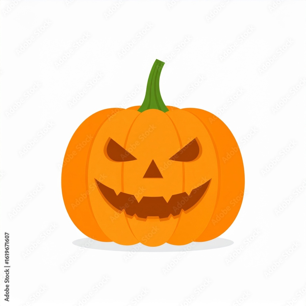 Digital Pixel Art of Orange Halloween Pumpkin with Carved Face on White Background Digital Pixel Art of Orange Halloween Pumpkin with Carved Face on White Background