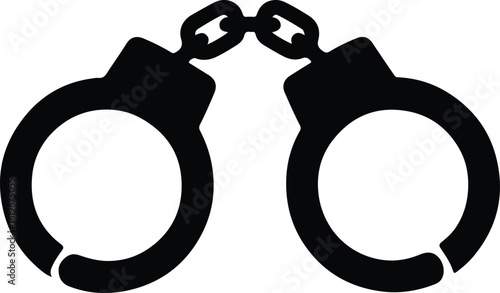 Silhouette Handcuffs law enforcement crime restriction vector Illustrator
