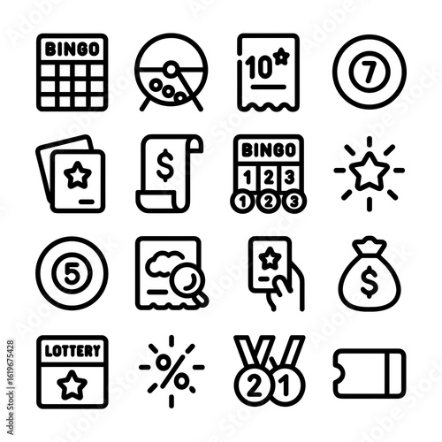 Outline Handdrawn Luck Game Element Sign Shape Icon Element Collection